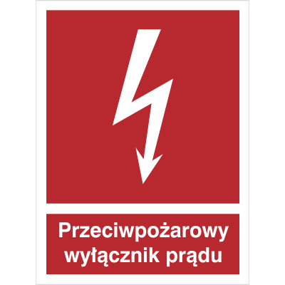 ppoż wyłącznik prądu PWP znak